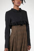 Rundholz Flutter-Trim Wool Crop Jacket, Black 