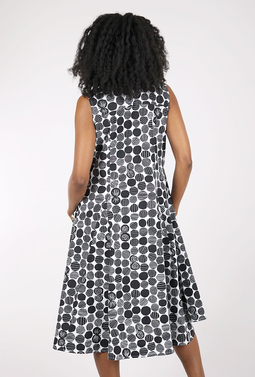 Tulip Poppie Dress, White Marbles 