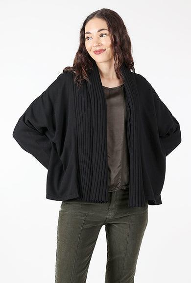 Planet Cotton Upside Down Cardie, Black 