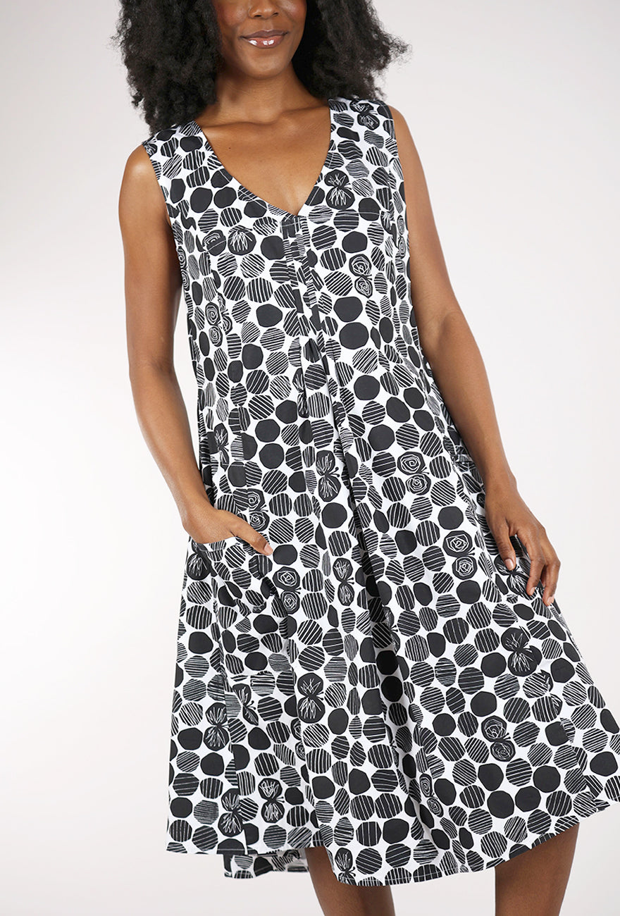 Tulip Poppie Dress, White Marbles 