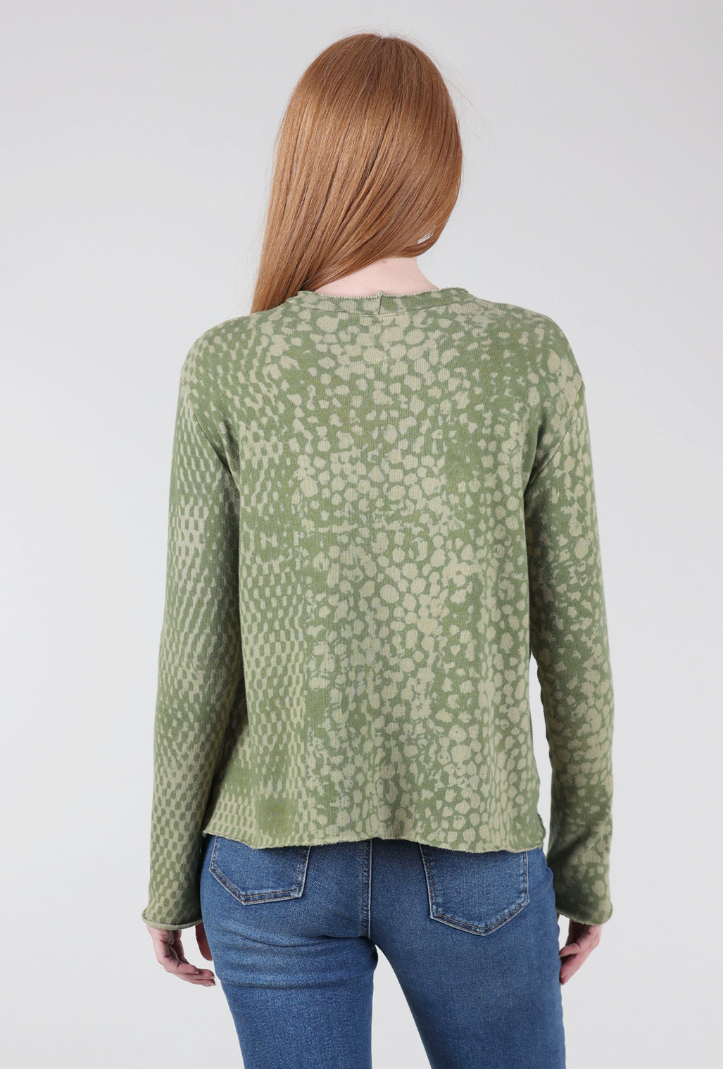 Heyne Bogut Cozy Dot Dye Top, Avocado/Stone 