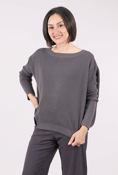 Planet Waffle Basic Sweater, Lava 