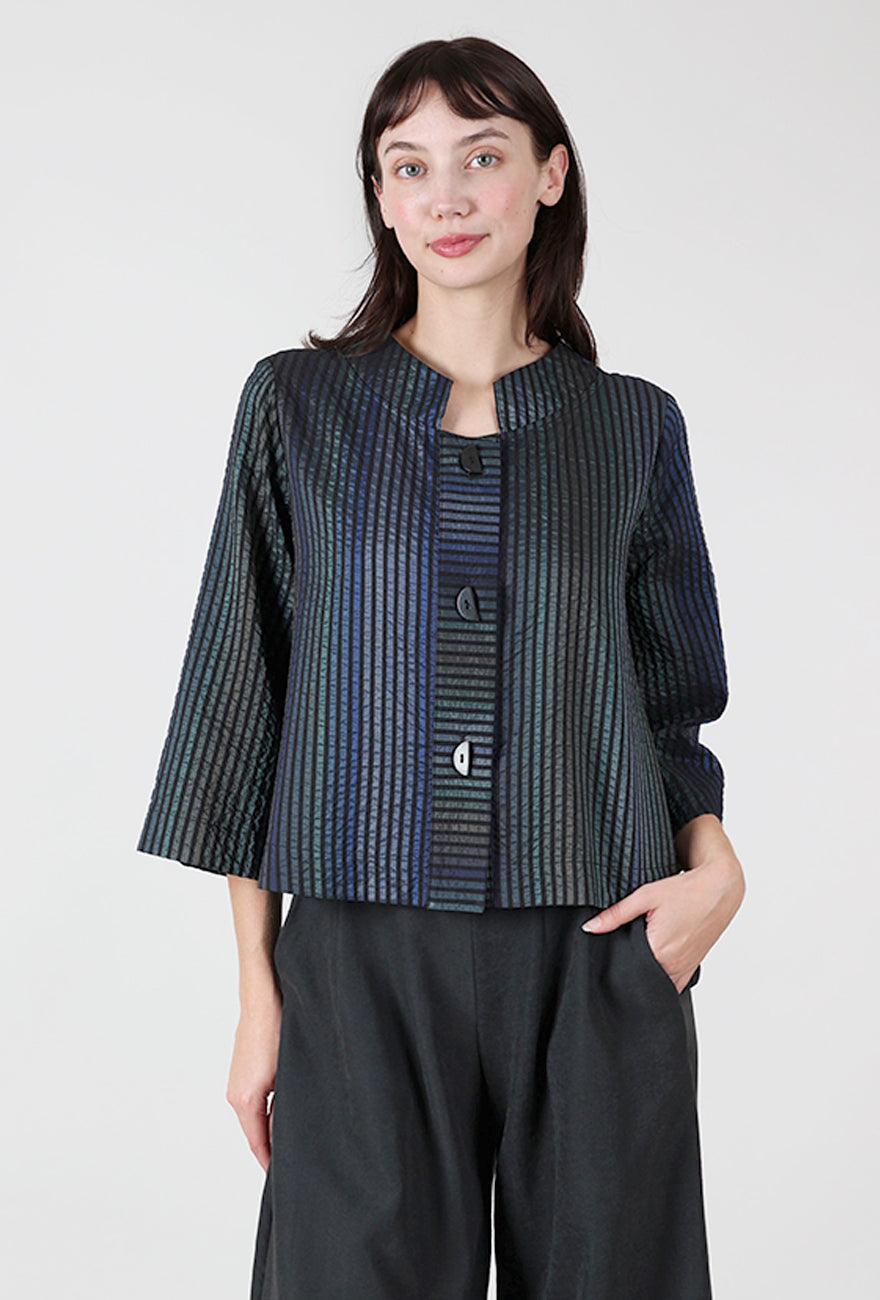 Niche Shimmer Stripe Ava Jacket, Blue Stripe 