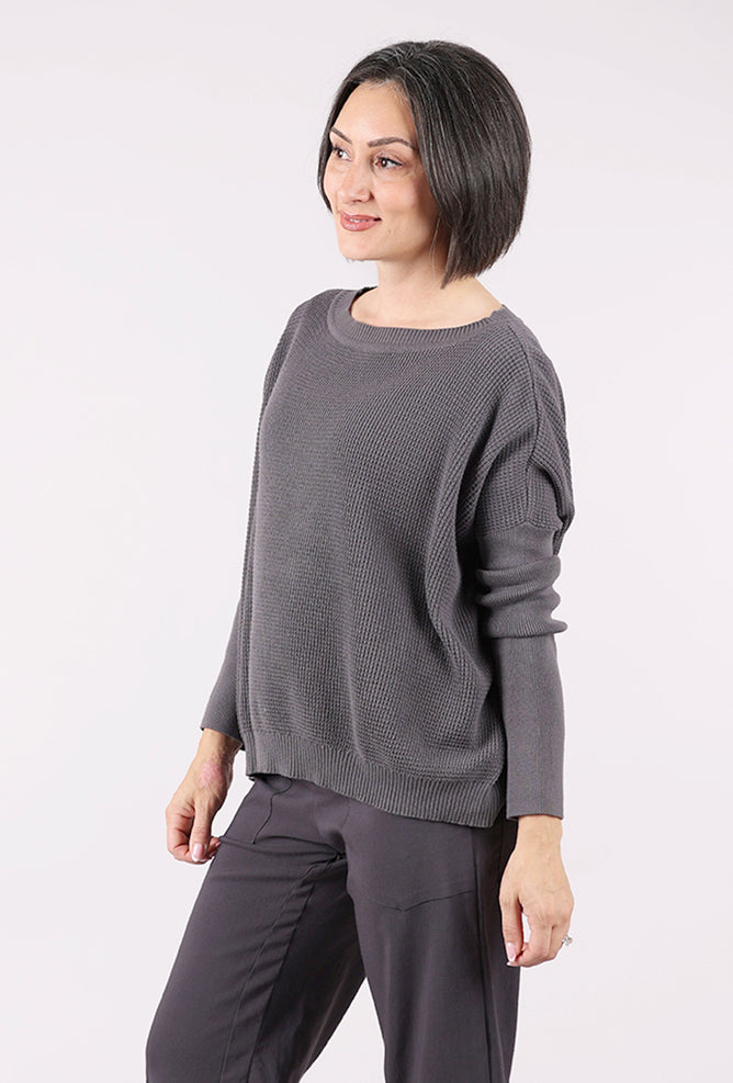 Planet Waffle Basic Sweater, Lava 