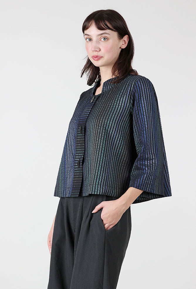 Niche Shimmer Stripe Ava Jacket, Blue Stripe 