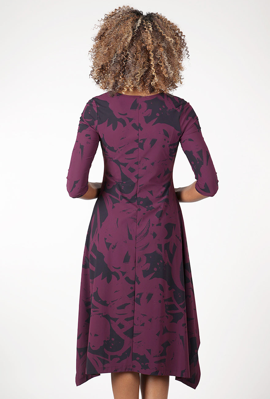 Rosella Dress, Plum Melrose Angle 3