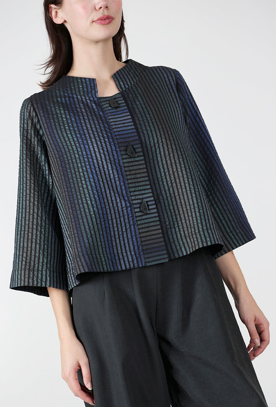 Niche Shimmer Stripe Ava Jacket, Blue Stripe 