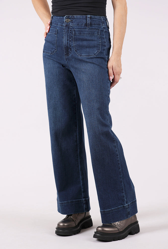 Habitat Stretch Denim Wide Leg Jeans, Dark Denim 