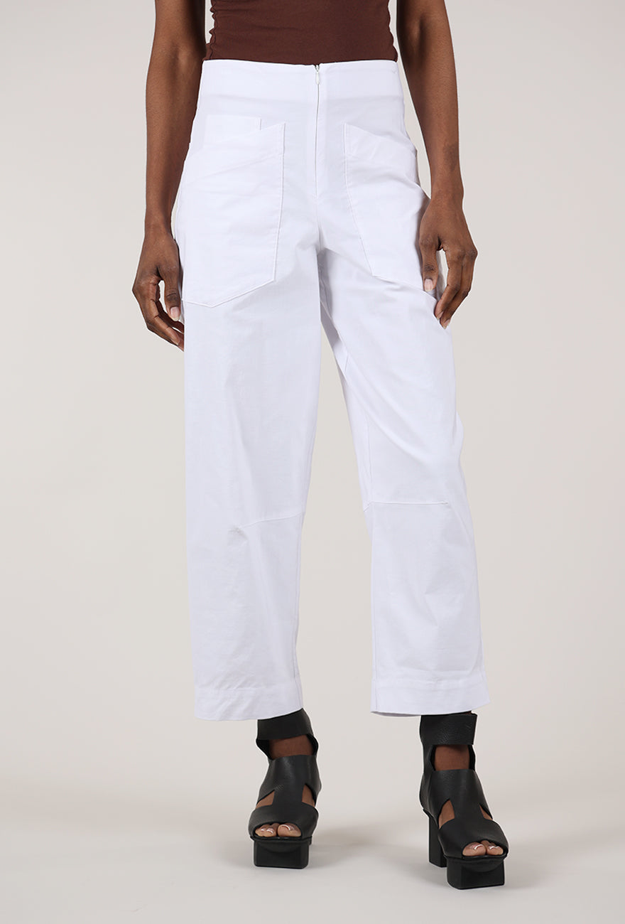 Olivia by Habitat Woven Edit Crop Pant, White 