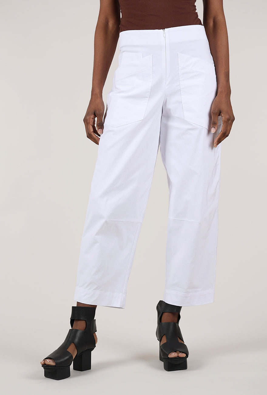 Olivia by Habitat Woven Edit Crop Pant, White 