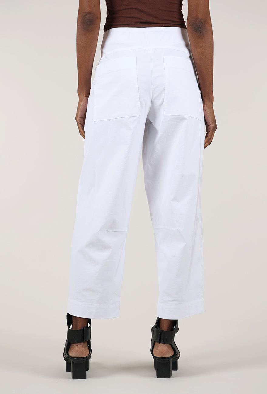 Olivia by Habitat Woven Edit Crop Pant, White 