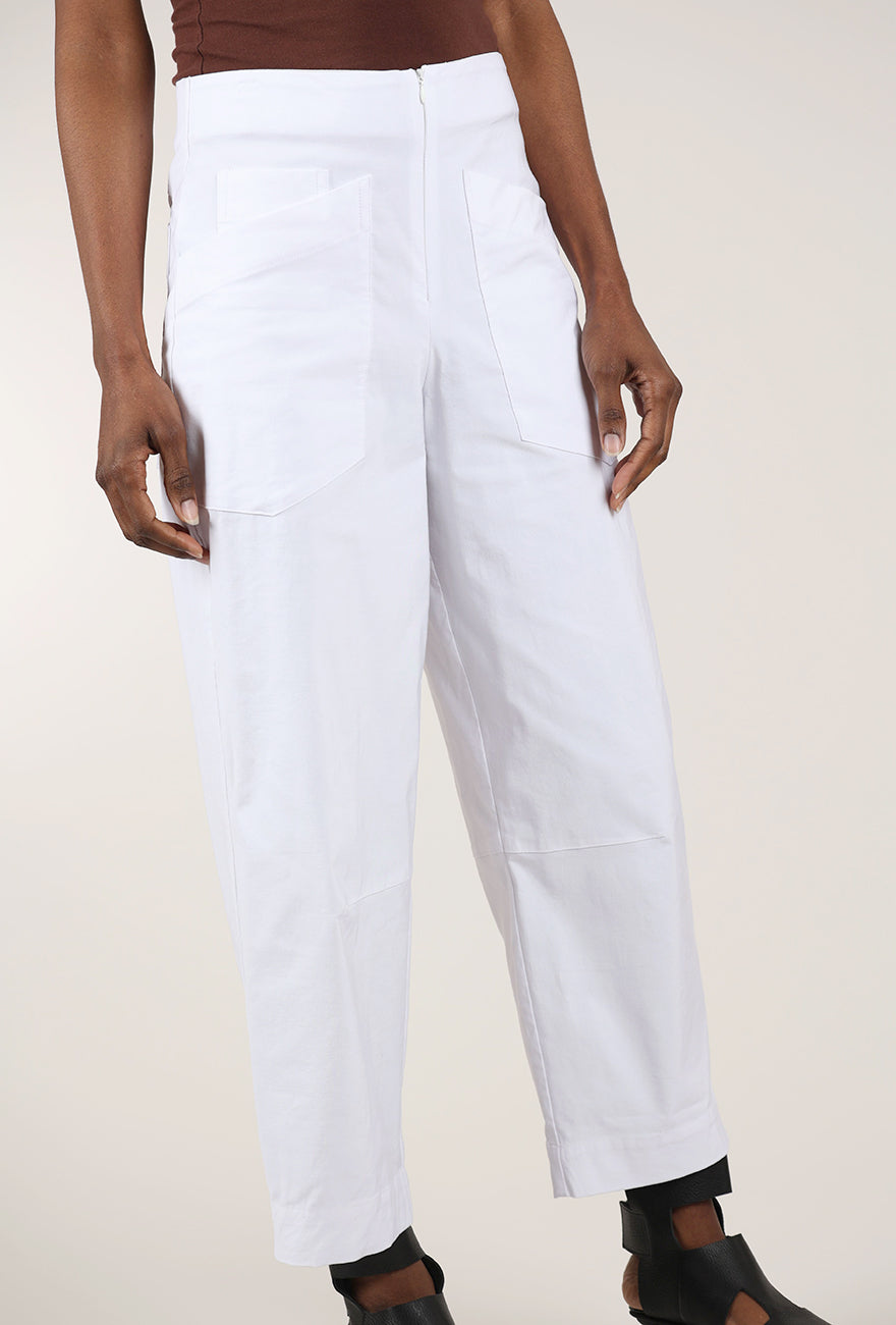Olivia by Habitat Woven Edit Crop Pant, White 