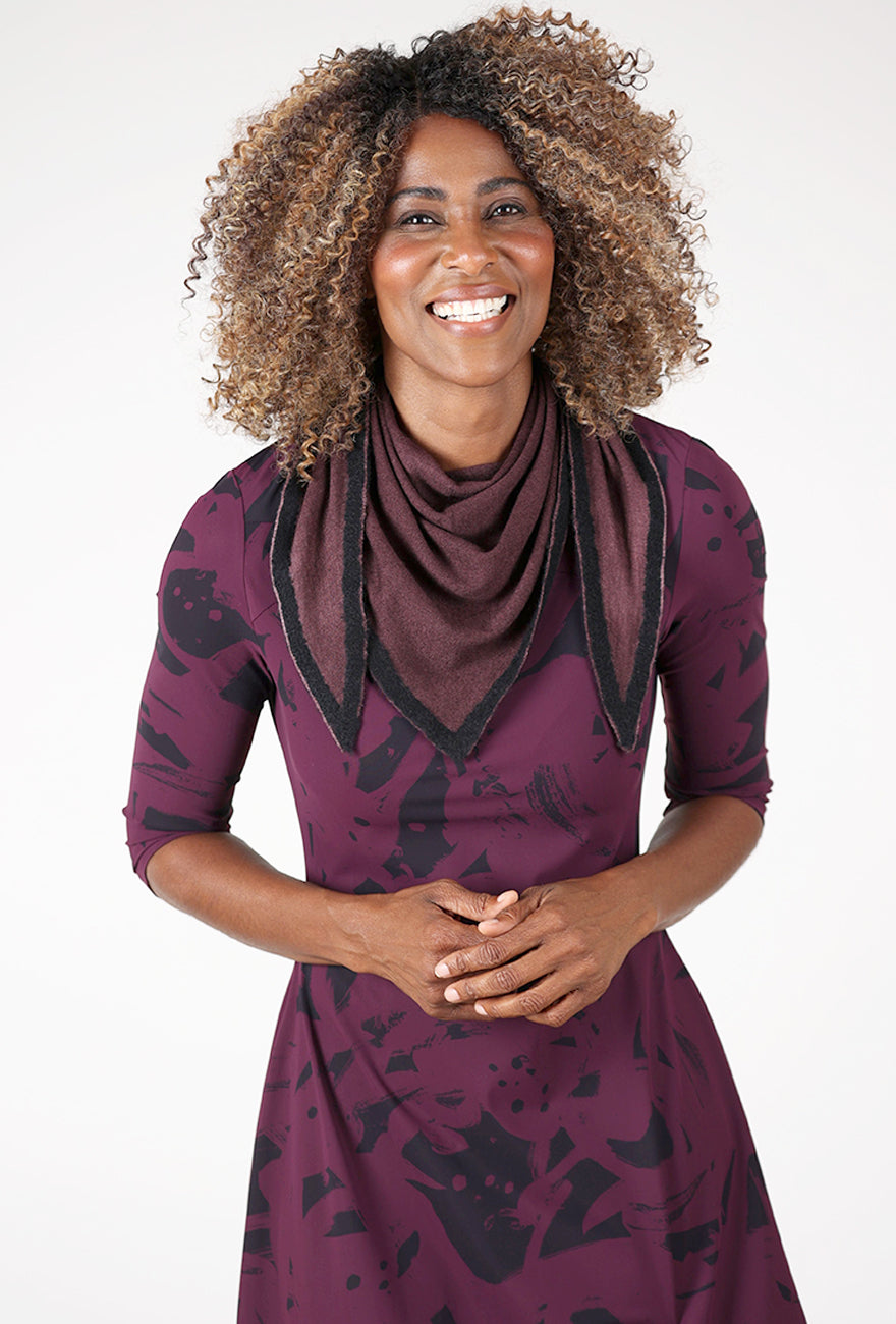 Felted Border Bandana, Black/Bark