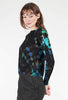 Heyne Bogut Ribbed Hand-Dyed Tee, Black/Aqua Spiral 