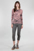 AMB Designs Raw Edge Second Skin Top, Antique Flora/Ash Rose 