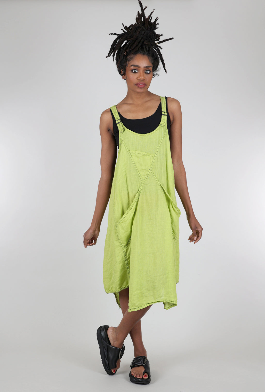 Cynthia Ashby Pismo Overall Dress, Chartreuse 