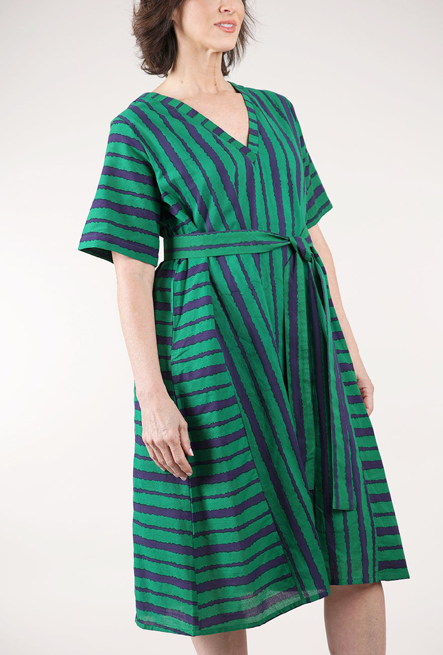 Mata Traders Karissa V-Neck Dress, Emerald 