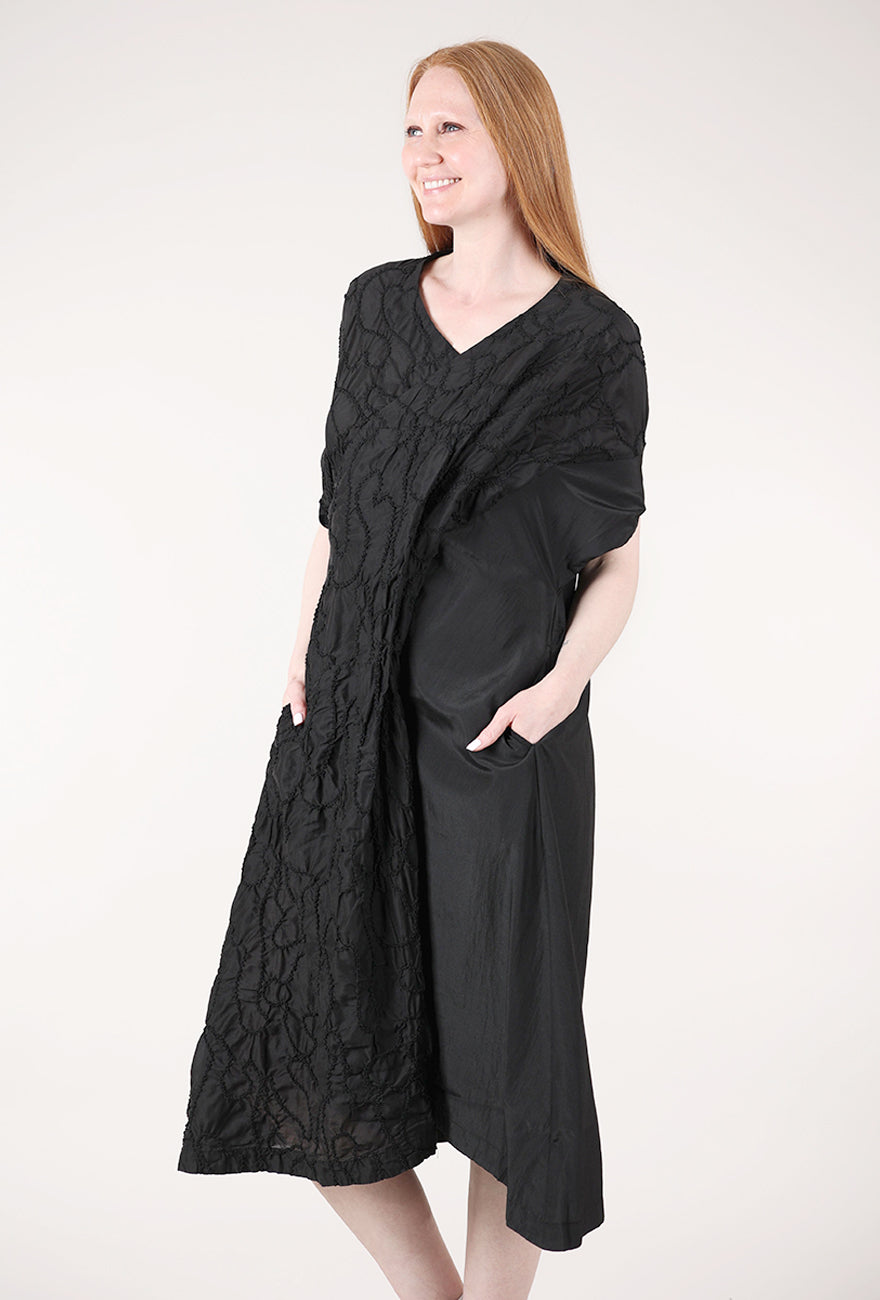 Moyuru Crossover Texture Dress, Black 
