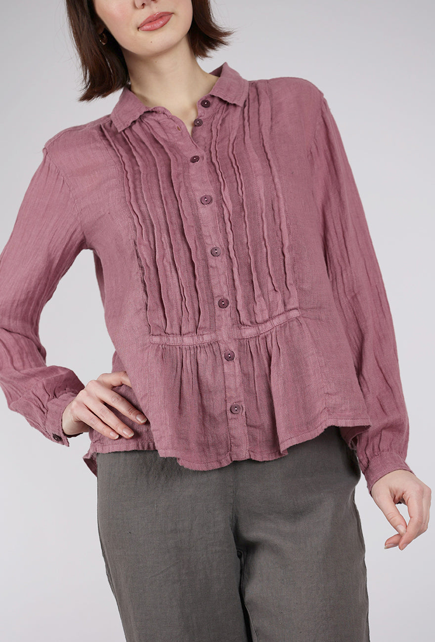 Grizas Gauzy Pleat Bodice Blouse, Orchid 