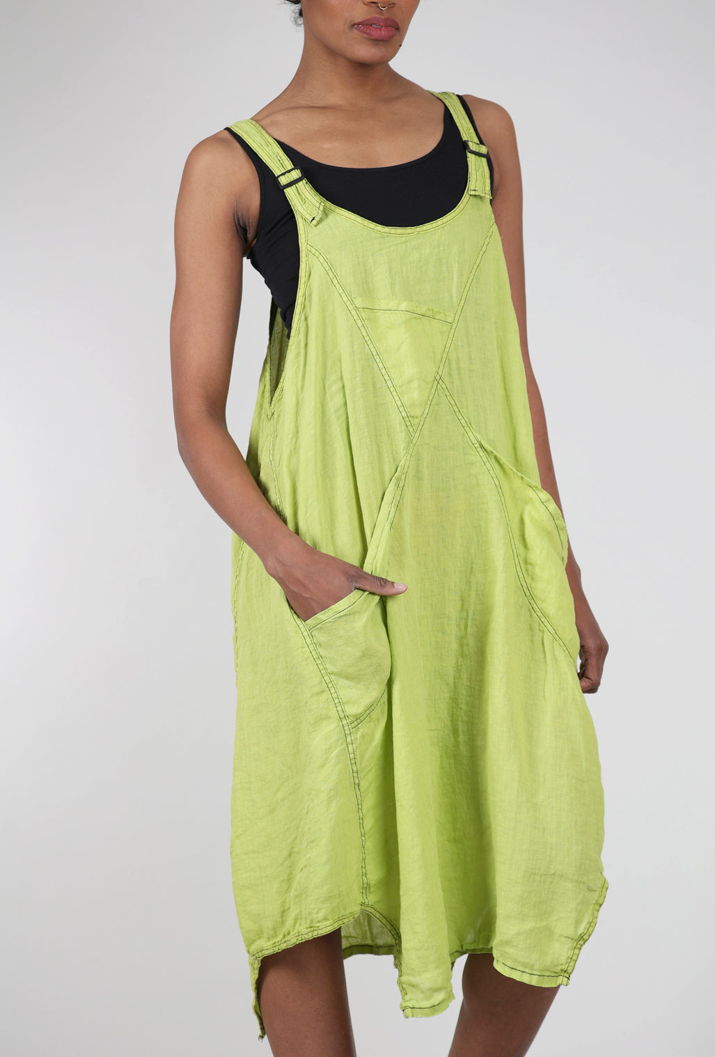 Cynthia Ashby Pismo Overall Dress, Chartreuse 