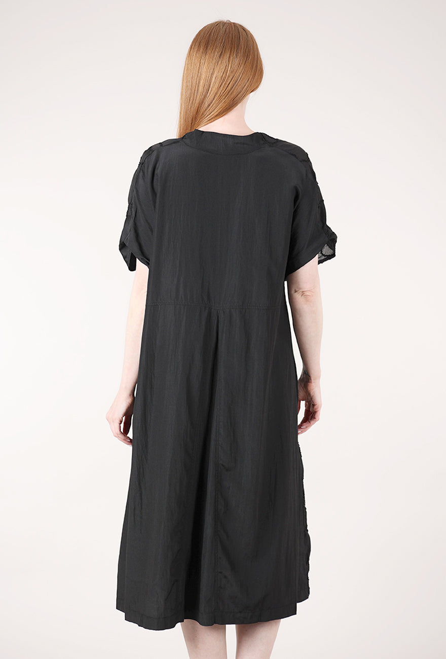 Moyuru Crossover Texture Dress, Black 