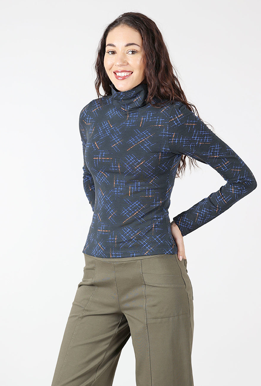 Bel Kazan Raya Tneck, Saffron Stitch Print 