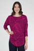 Noen Wool Gauze Top, Magenta 