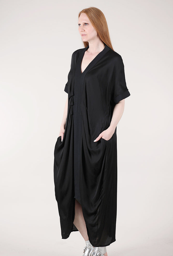 Sanctamuerte Gather Center Silk Caftan, Black 