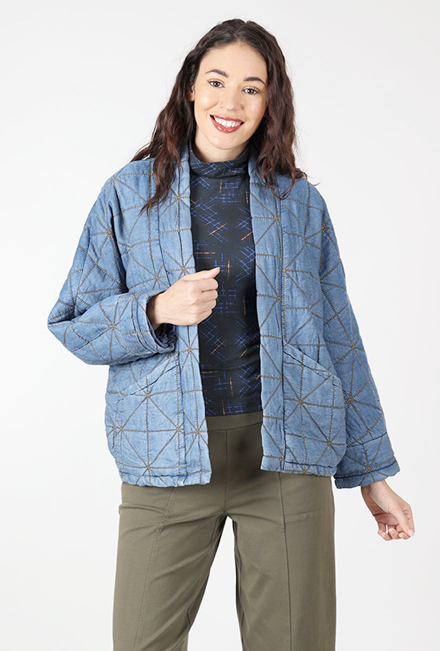 Habitat Diamond Quilt Kimono Jacket, Denim 