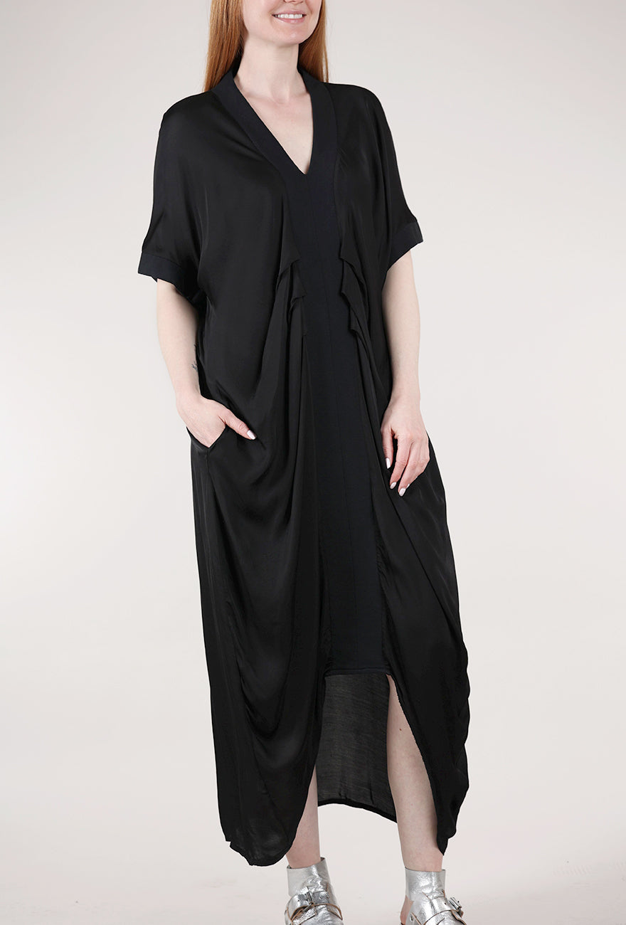 Sanctamuerte Gather Center Silk Caftan, Black 
