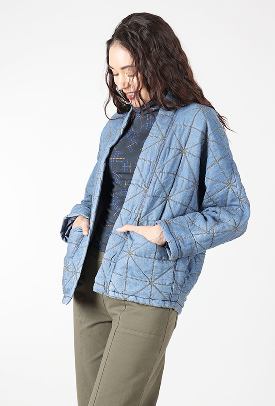 Habitat Diamond Quilt Kimono Jacket, Denim 