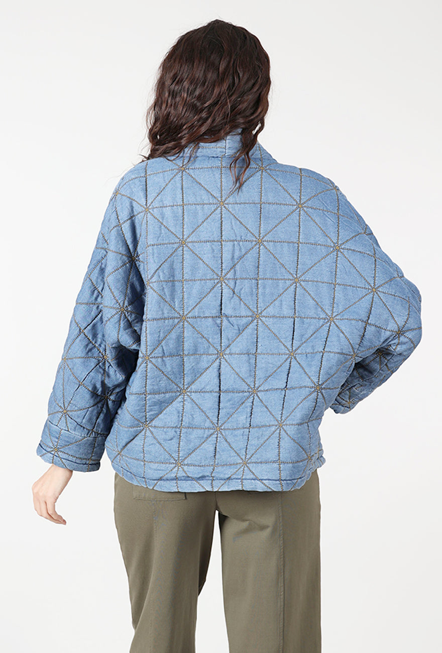 Habitat Diamond Quilt Kimono Jacket, Denim 