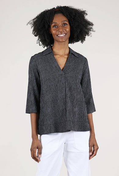Niche Ridge Stripe Amelia Top, Gray 