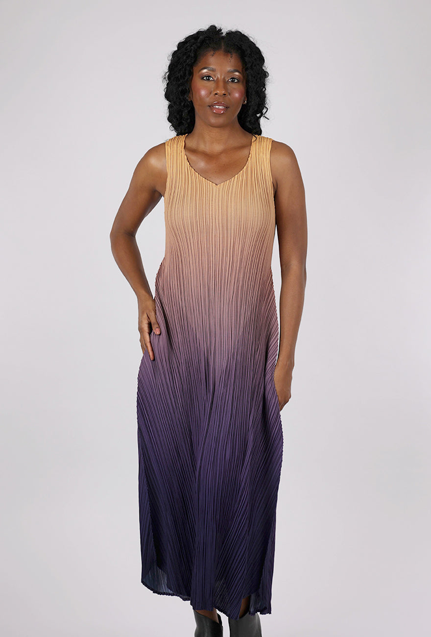 Alquema Long Estrella Dress, Gold to Amethyst One Size Honey