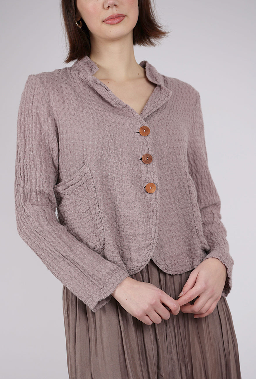 Grizas Rustic Linen Jacket, Mauve 