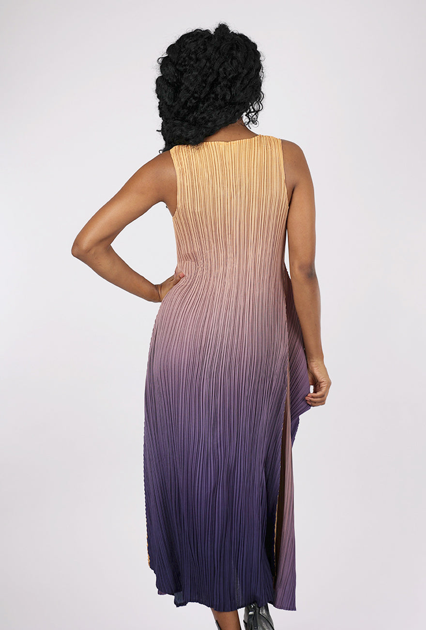 Alquema Long Estrella Dress, Gold to Amethyst One Size Honey