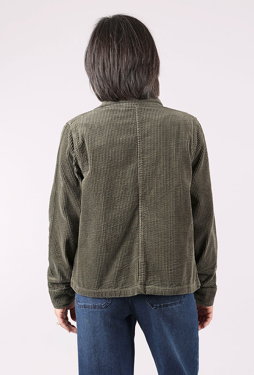 Cut Loose Luxe Cord Cropped Jacket, Kelp 