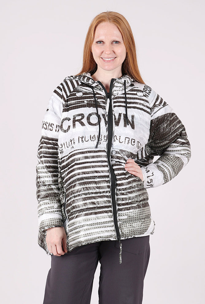 Rundholz Lightweight Puffer Coat, Black Print 