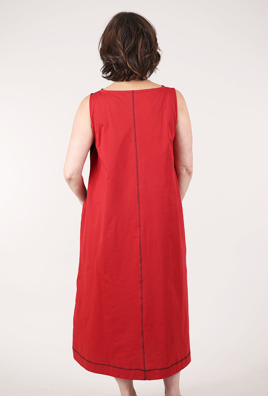 Moyuru S/L Jersey Print Dress, Red/Black 