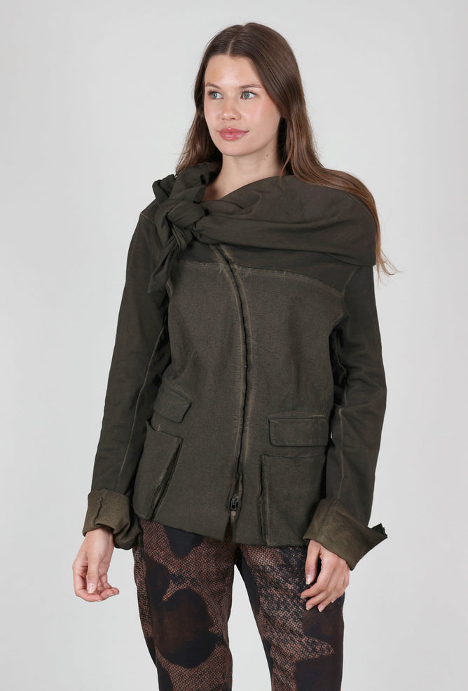 Rundholz Scrunch Funnel Zip Jacket, Khaki Cloud 