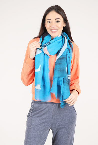 Blue Pacific Vintage Locale Scarf, Paris 