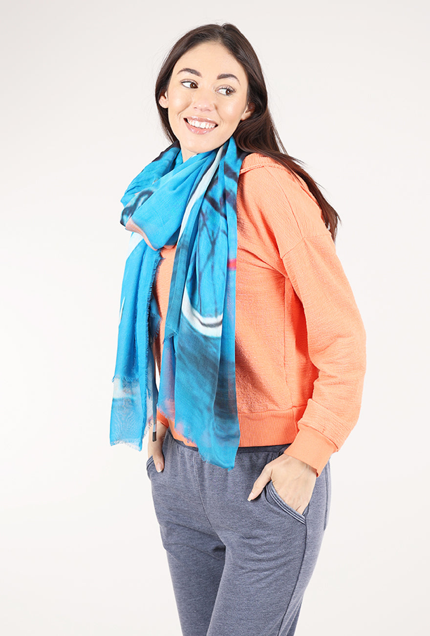 Blue Pacific Vintage Locale Scarf, Paris 