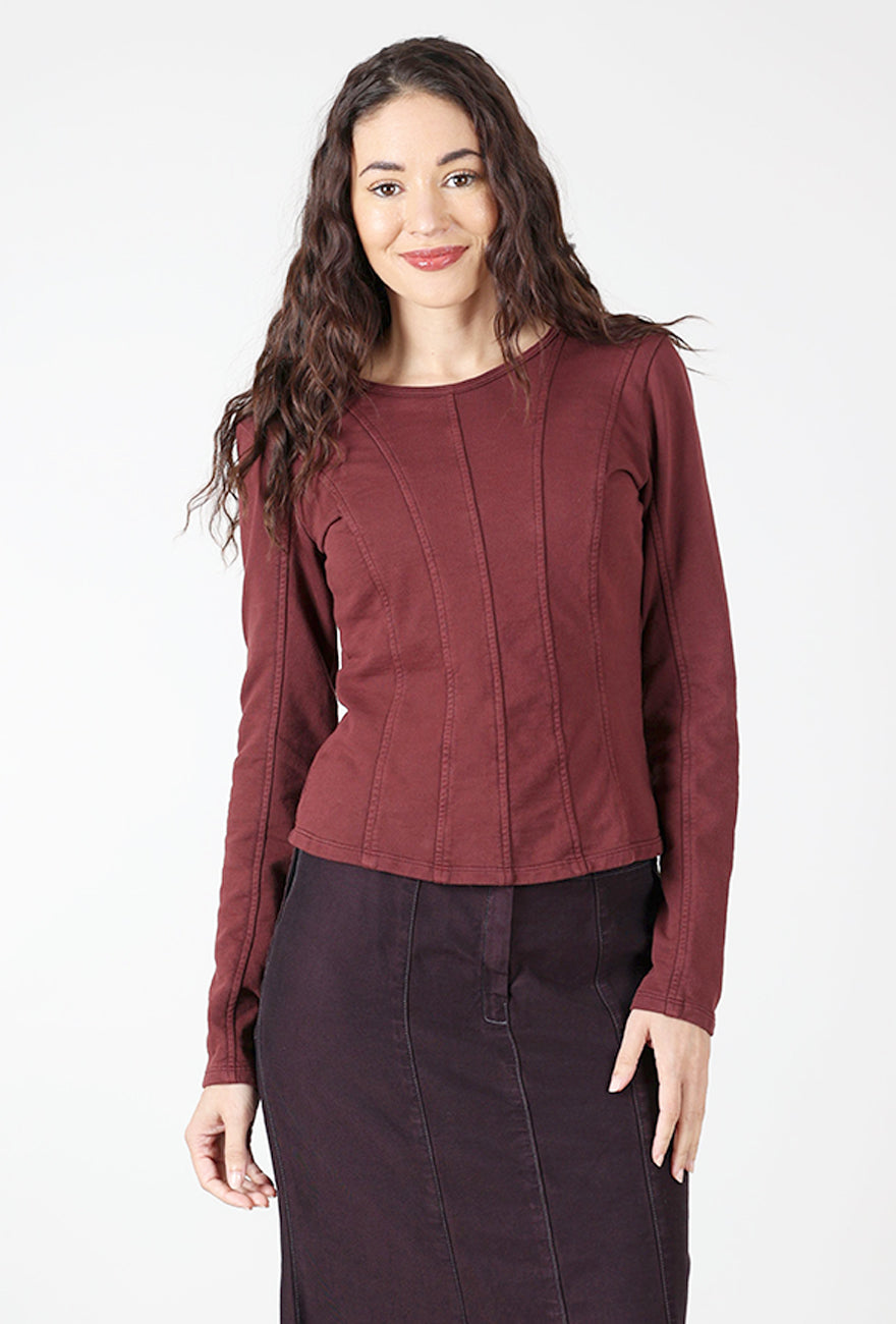 Prairie Underground Composition Top, Burgundy 