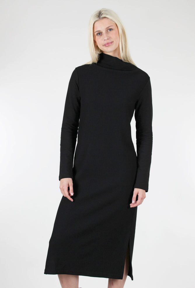 Lotus Eaters Ribbed Kimina Dress, Black 