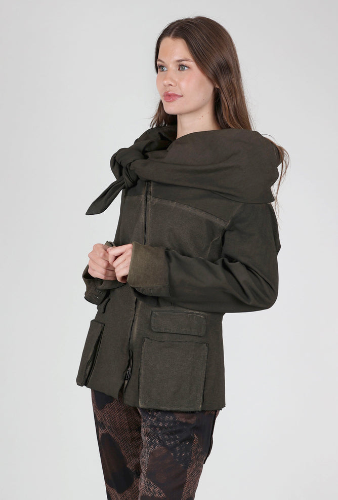 Rundholz Scrunch Funnel Zip Jacket, Khaki Cloud 