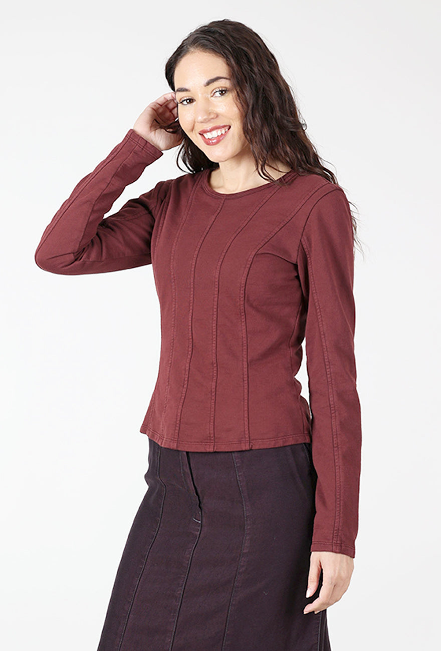 Prairie Underground Composition Top, Burgundy 