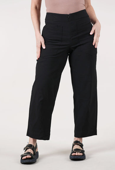 Olivia by Habitat Woven Edit Crop Pant, Black 