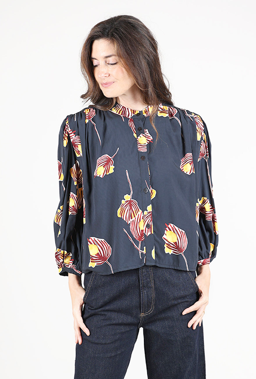 Bel Kazan Tabitha Top, Black Aralia 