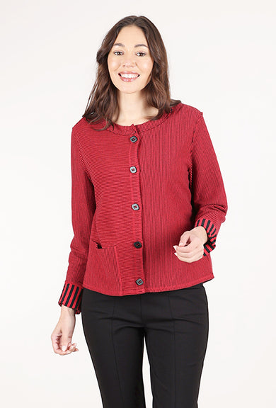 Habitat Double-Faced Stripes Cardie, Ruby 