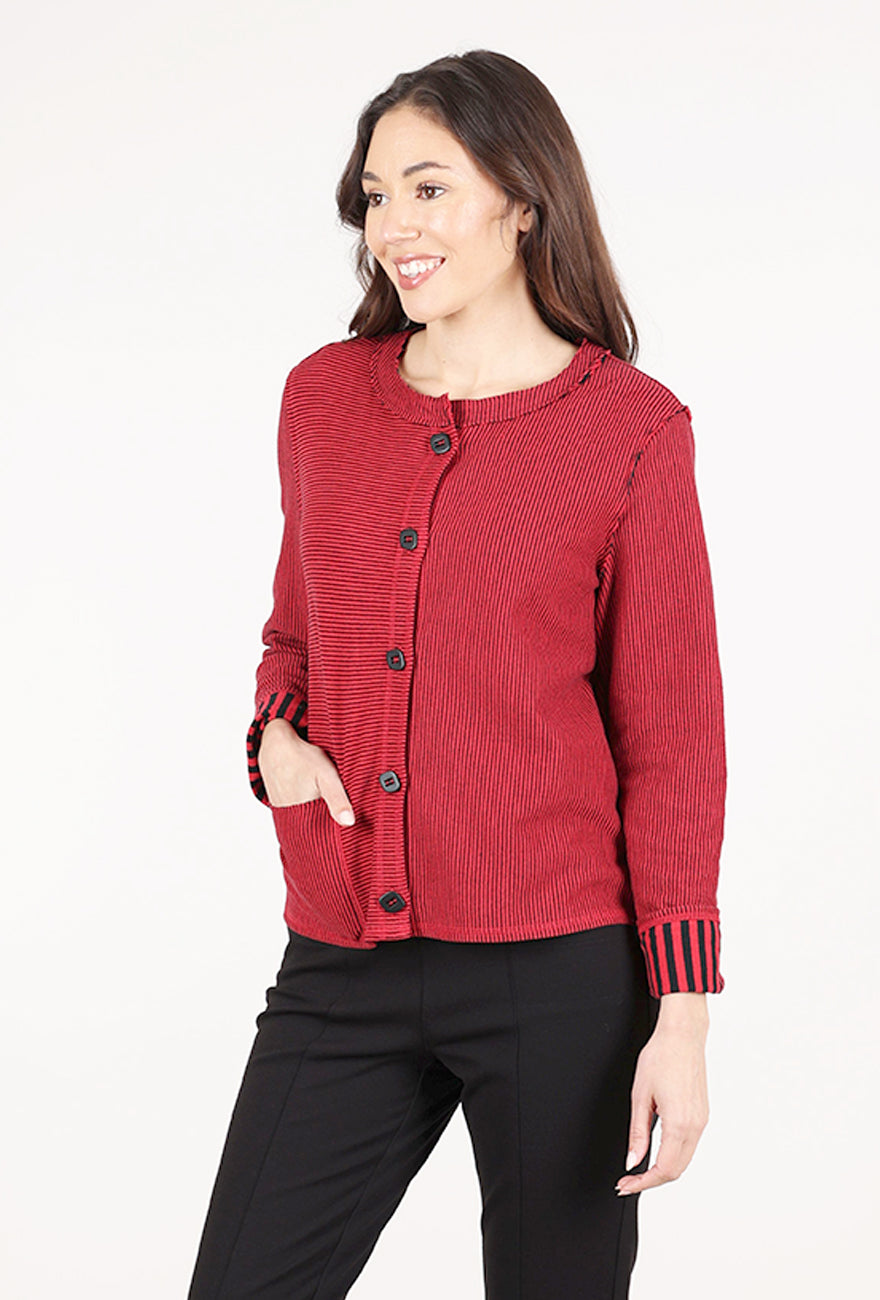 Habitat Double-Faced Stripes Cardie, Ruby 